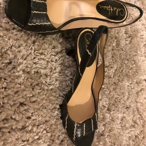 Cole Haan Sexy B & W Slingbacks Like New